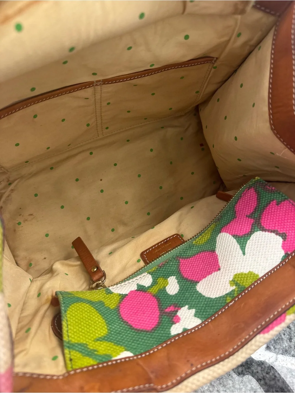 Vintage Kate Spade Boho Retro Summer Spring Floral Handbag Tote **Fair READ**